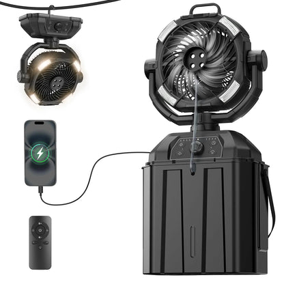 Portable camping misting fan