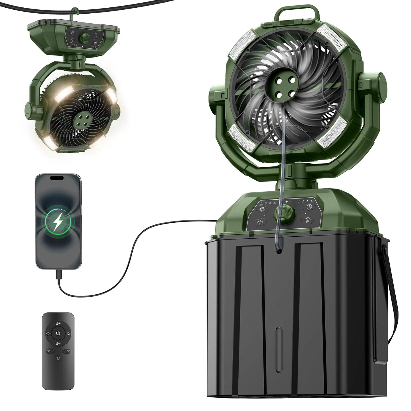 Portable camping misting fan