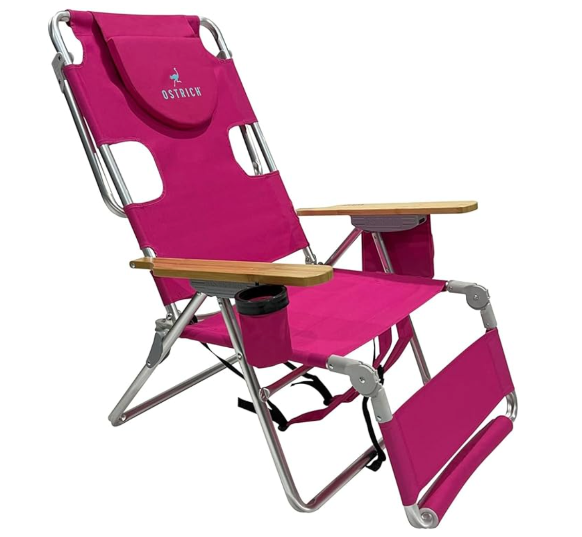 Sedia da spiaggia reclinabile portatile 3 in 1 con borsa termica