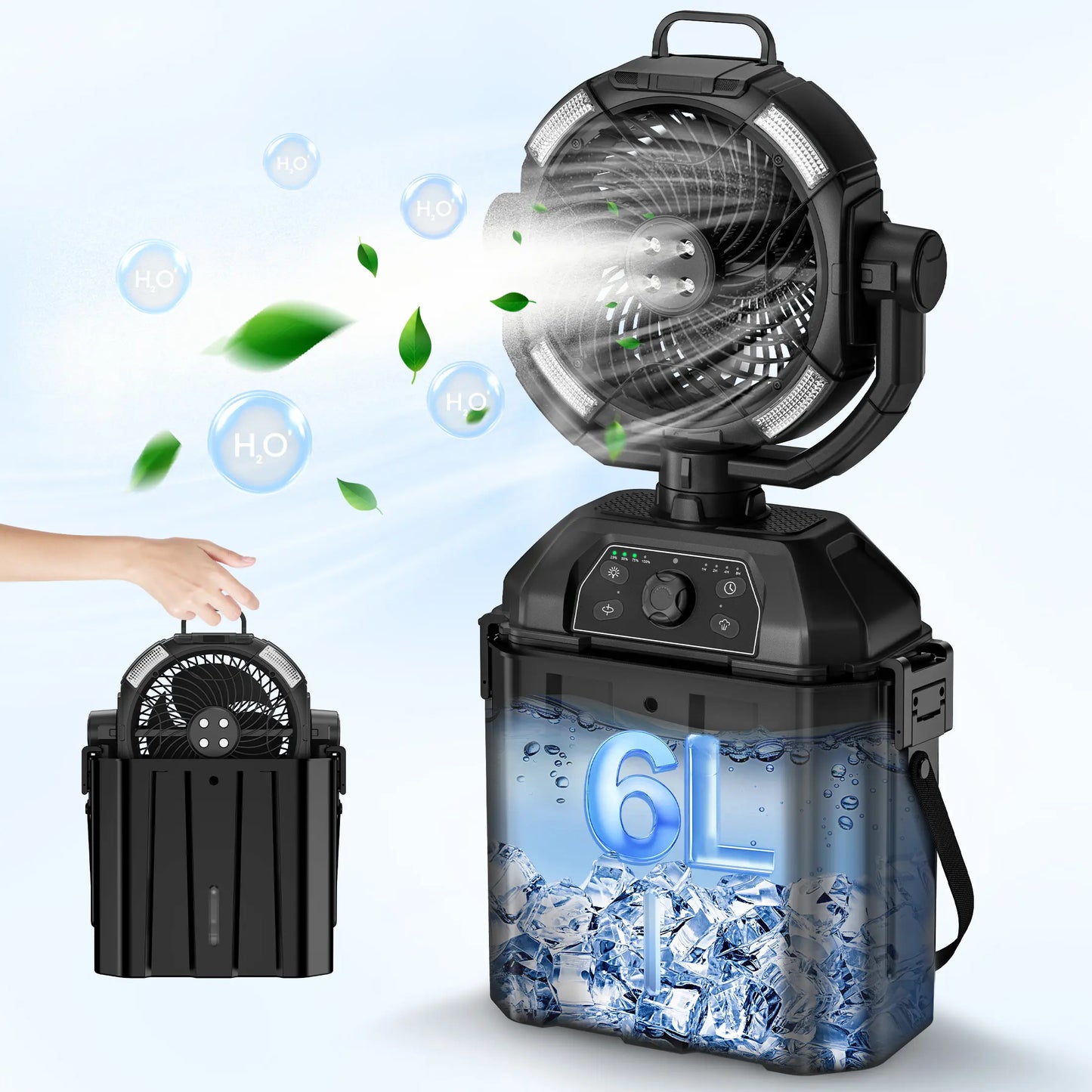 Portable camping misting fan