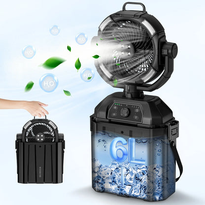 Portable camping misting fan