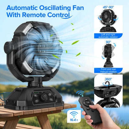 Portable camping misting fan