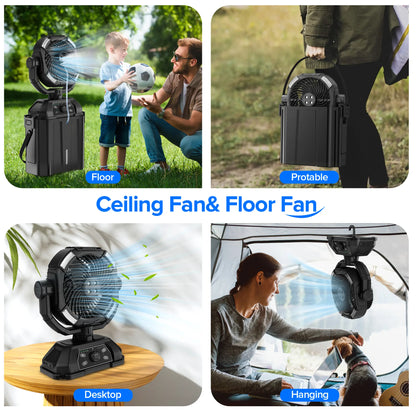 Portable camping misting fan